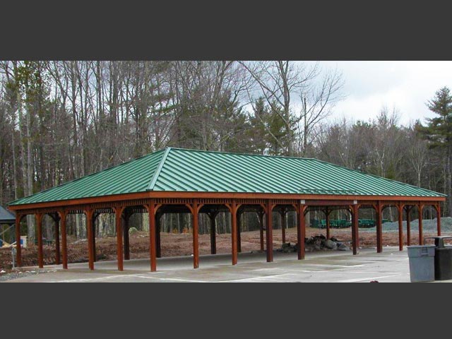 30 by 60 foot traditional wooden pavilion