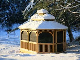 12 by 16 foot wooden oval gazebo