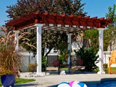 artisan wood/vinyl pergola with canopy