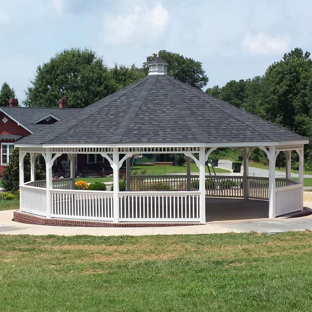 34 foot white vinyl dodecagon gazebo