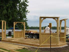 sunjoy wooden oval gazebo