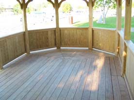 wooden gazebo floor installation