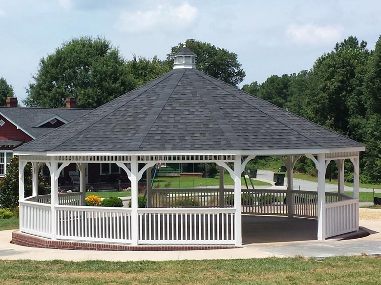 30 foot white vinyl dodecagon gazebo