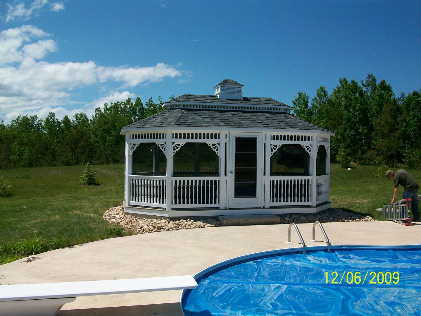 vinyl 12 by 20 foot oval gazebo