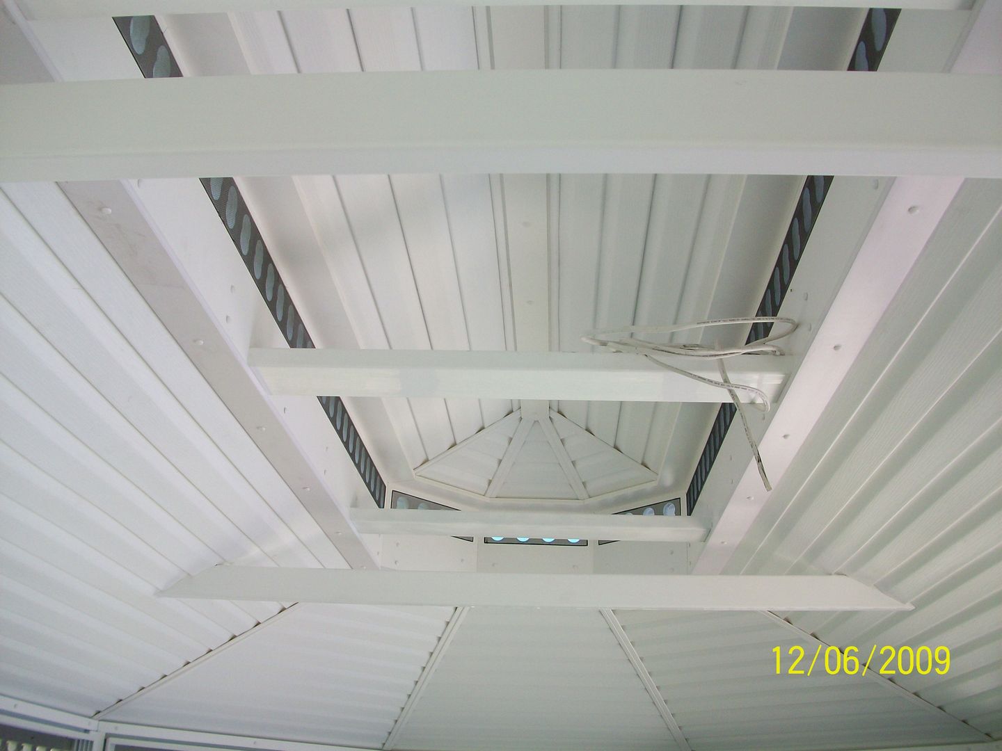 vinyl 12 by 20 foot oval gazebo ceiling