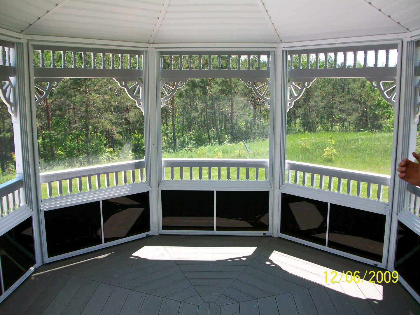vinyl 12 by 20 foot oval gazebo interior