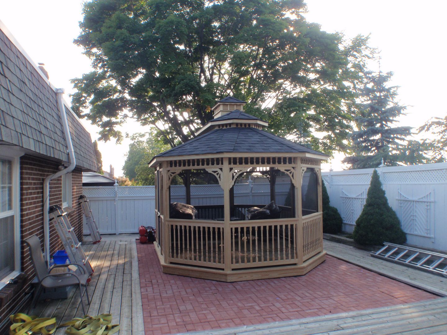 wooden oval gazebo