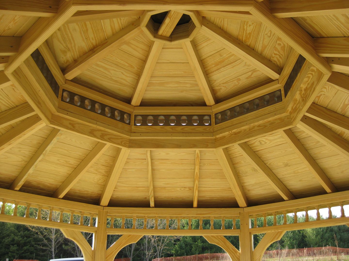 wooden 12 foot octagon gazebo ceiling