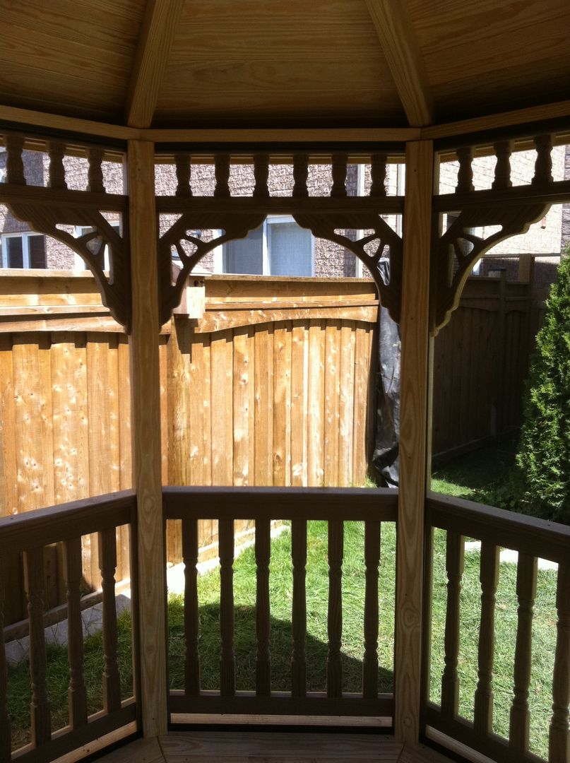 8 by 10 foot wooden oval gazebo interior