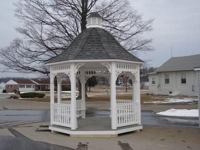 10 foot white vinyl octagon gazebo