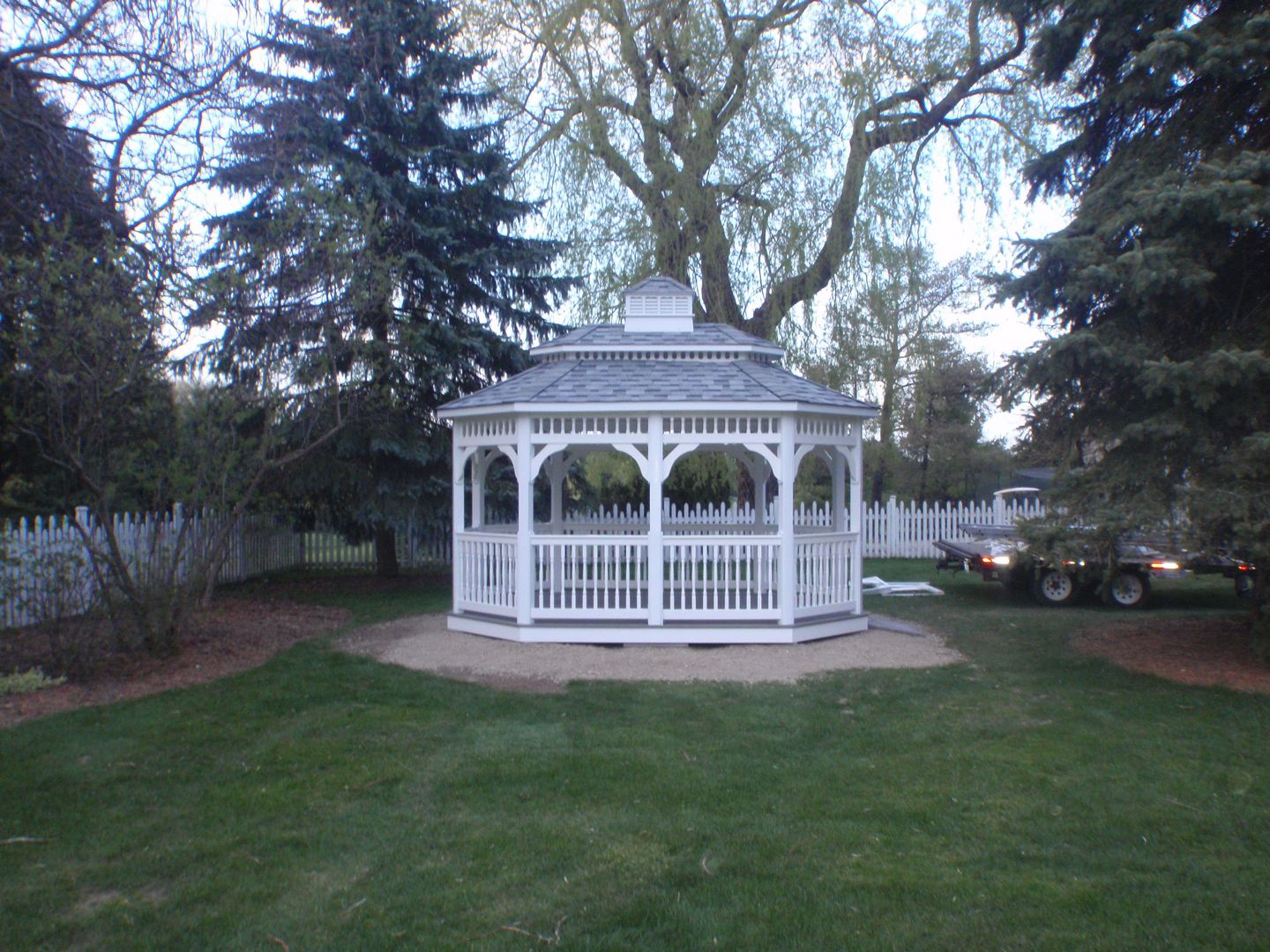 10 by 14 foot wooden oval gazebo