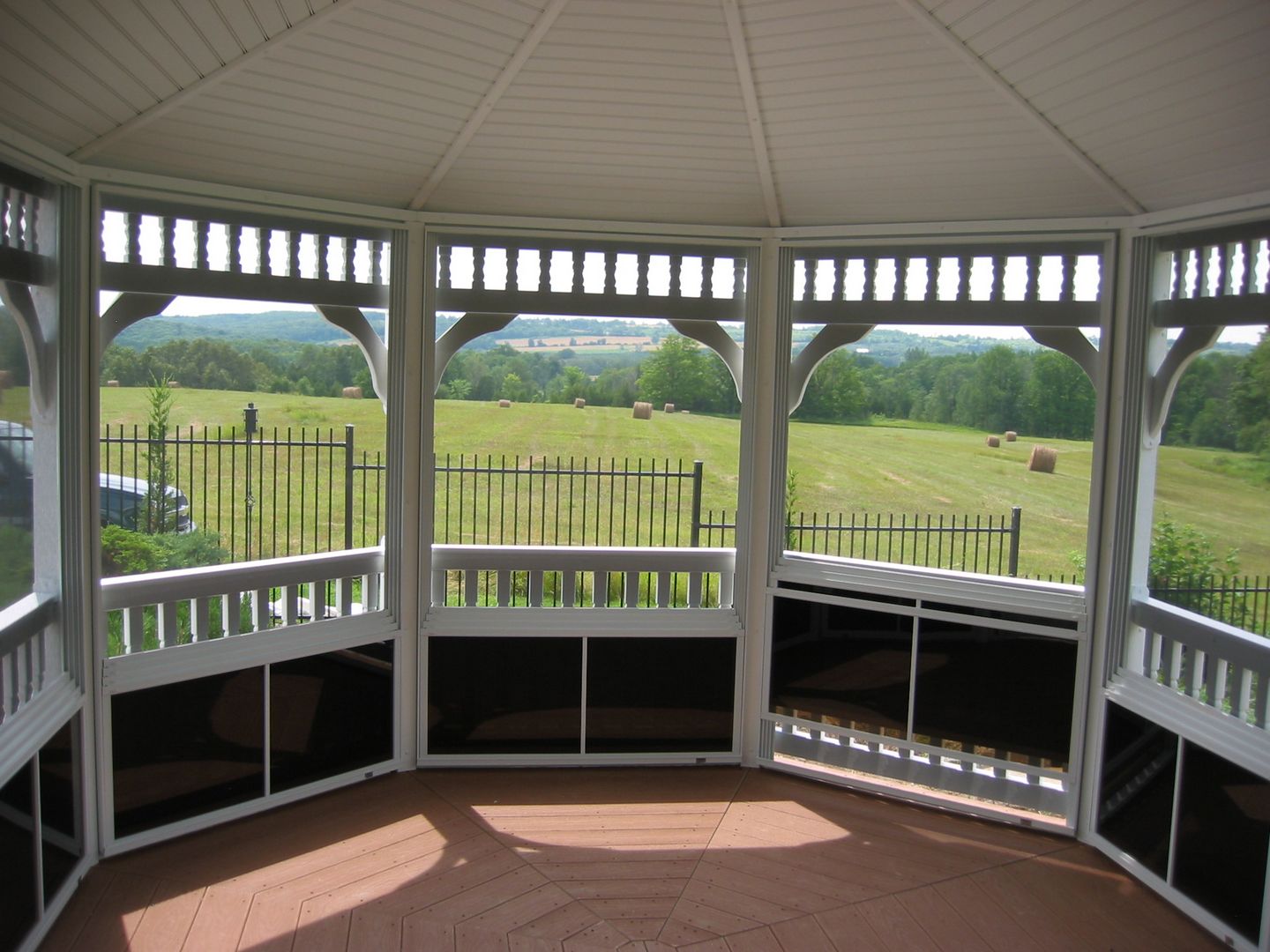 vinyl 16 foot octagon gazebo interior