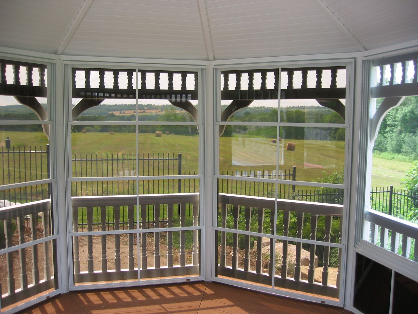 vinyl 16 foot octagon gazebo interior