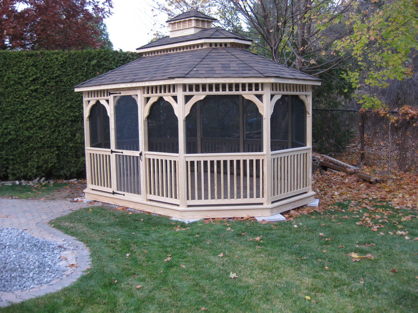 wooden 12 by 16 foot oval gazebo