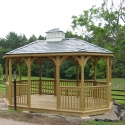 wooden 12 by 16 foot oval gazebo