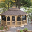 wooden 16 by 26 foot oval gazebo