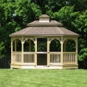 wooden 12 by 16 foot oval gazebo