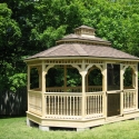 wooden 12 by 16 foot oval gazebo