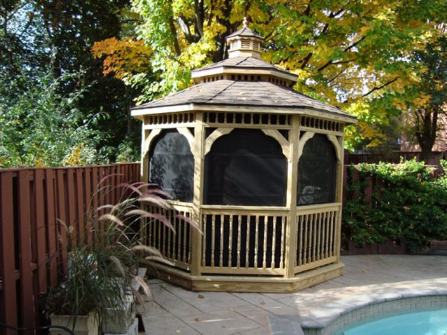 wooden octagon gazebo