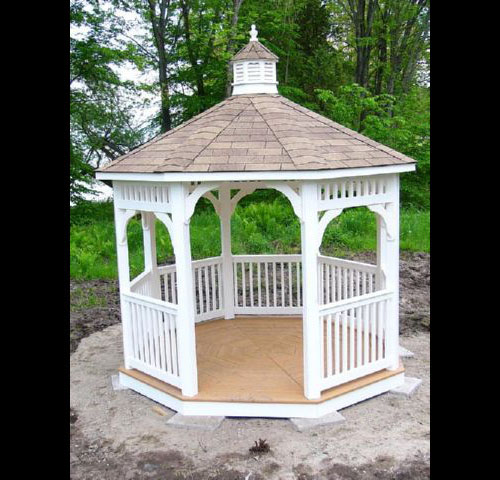 10 foot white vinyl octagon gazebo