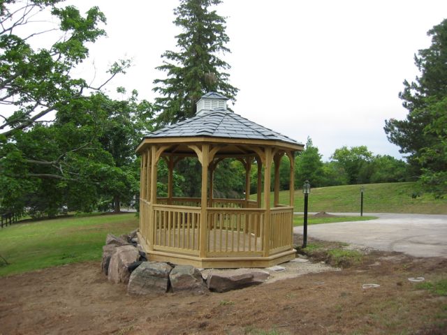 wooden 10 by 16 foot oval gazebo