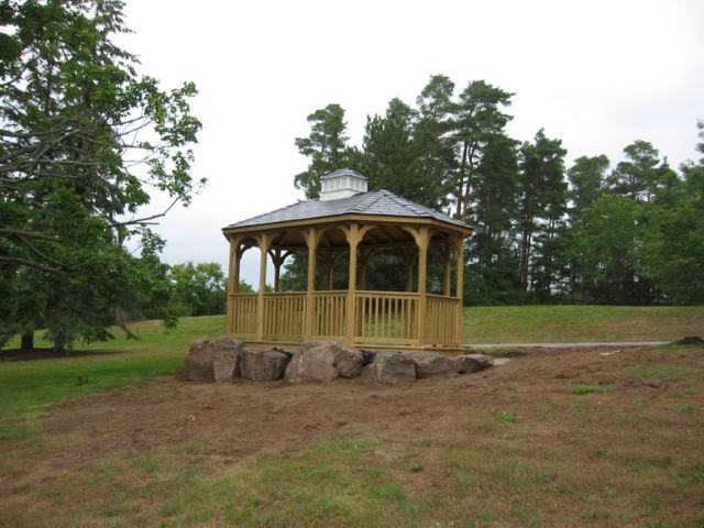 wooden 10 by 16 foot oval gazebo