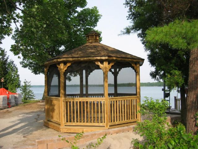 wooden octagon gazebo