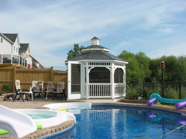 vinyl 12 foot octagon gazebo