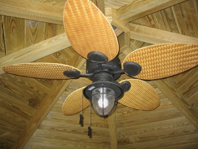 wooden 12 foot octagon gazebo with ceiling fan