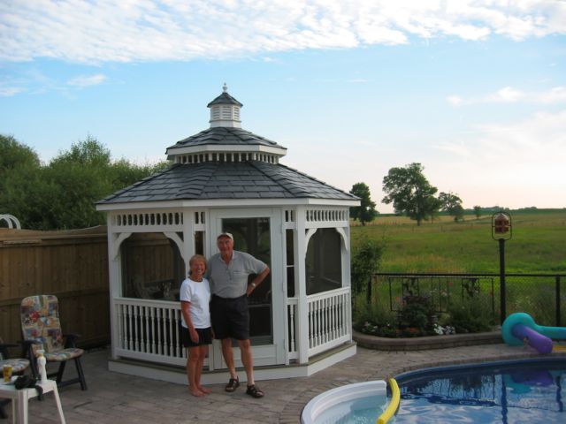 vinyl 12 foot octagon gazebo