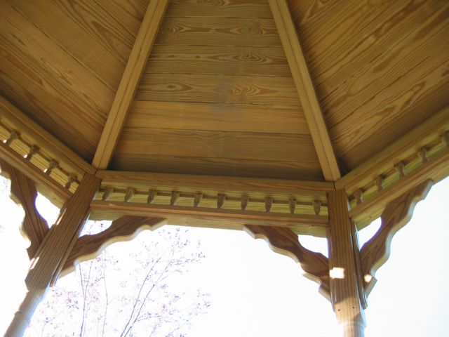 wooden 12 by 14 foot oval gazebo ceiling