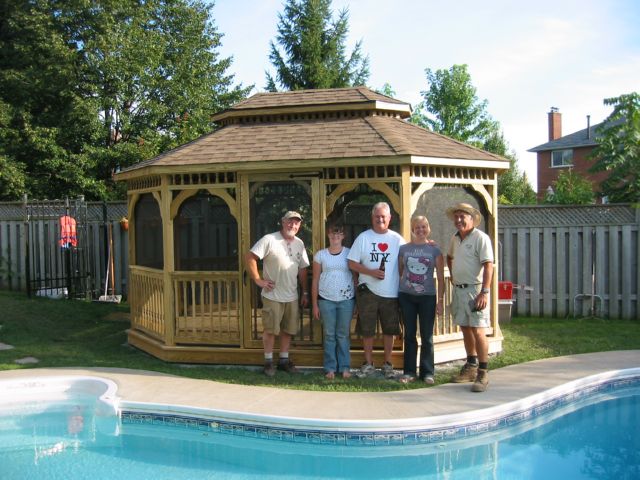 wooden 12 by 16 foot oval gazebo