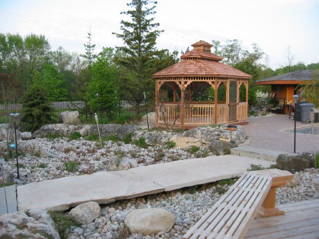 wooden 12 by 16 foot oval gazebo