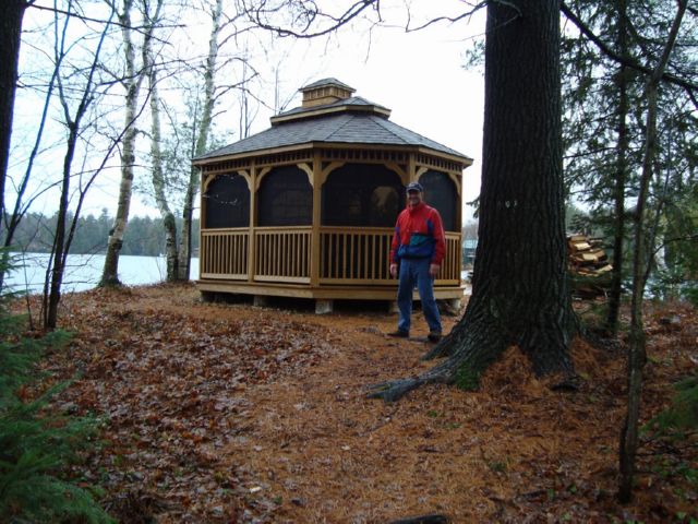 wooden 12 by 16 foot oval gazebo