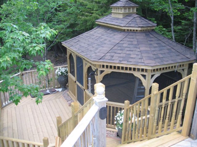 wooden 12 by 16 foot oval gazebo