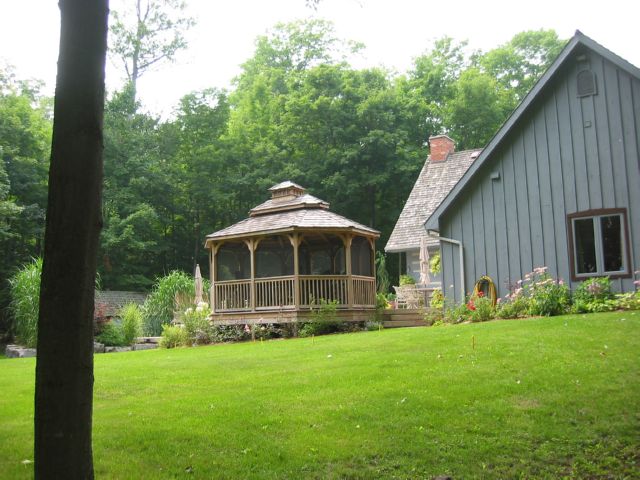 wooden 12 by 16 foot oval gazebo