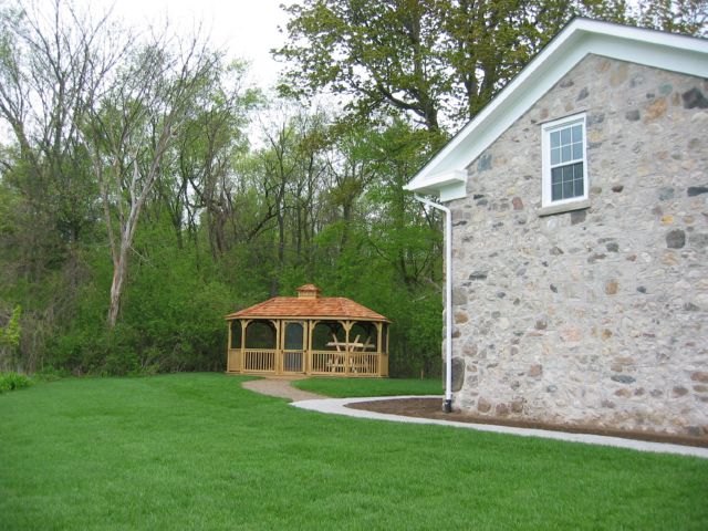 wooden 12 by 18 foot oval gazebo