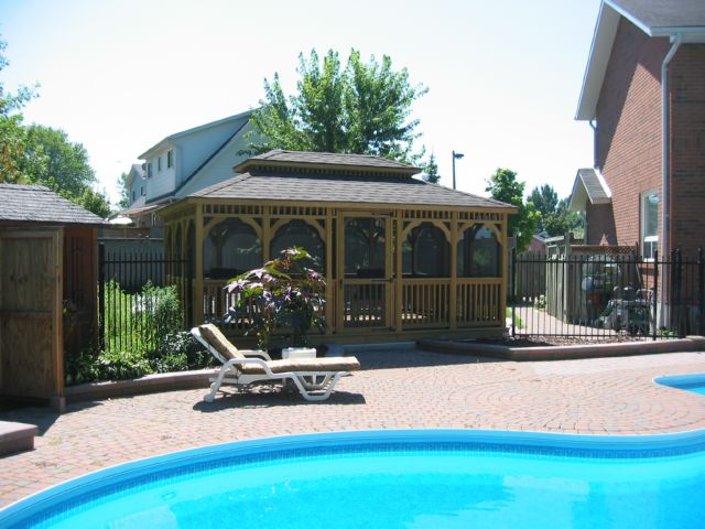 wooden 12 by 18 foot rectangle gazebo