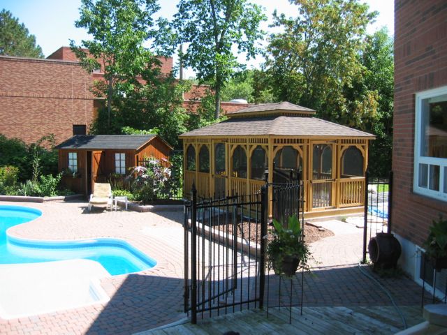 wooden 12 by 18 foot rectangle gazebo