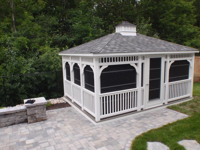 white vinyl rectangle gazebo