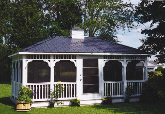 white vinyl rectangle gazebo