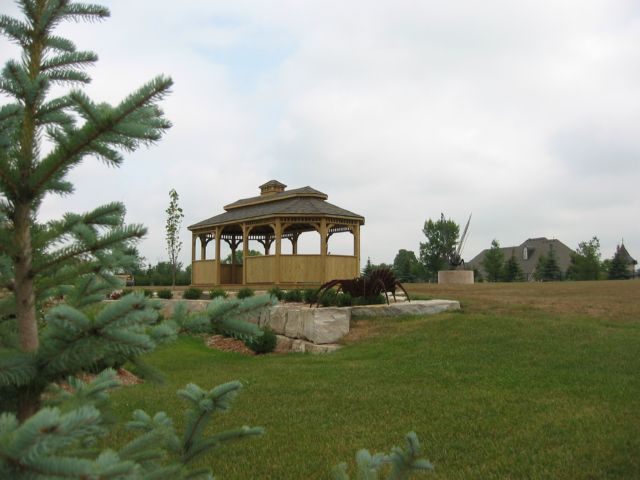 wooden 12 by 24 foot oval gazebo