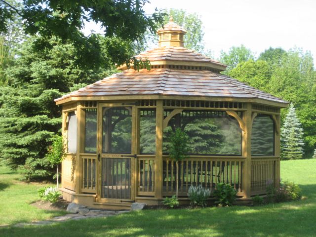 wooden octagon gazebo