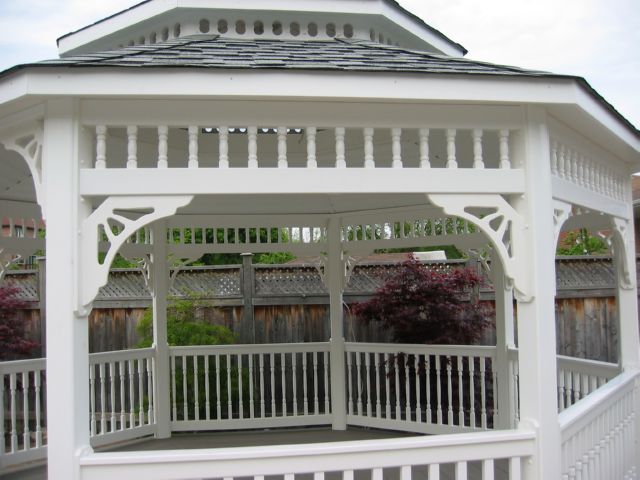 vinyl 16 foot octagon gazebo interior