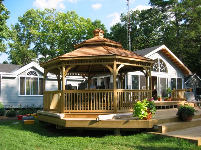 wooden octagon gazebo