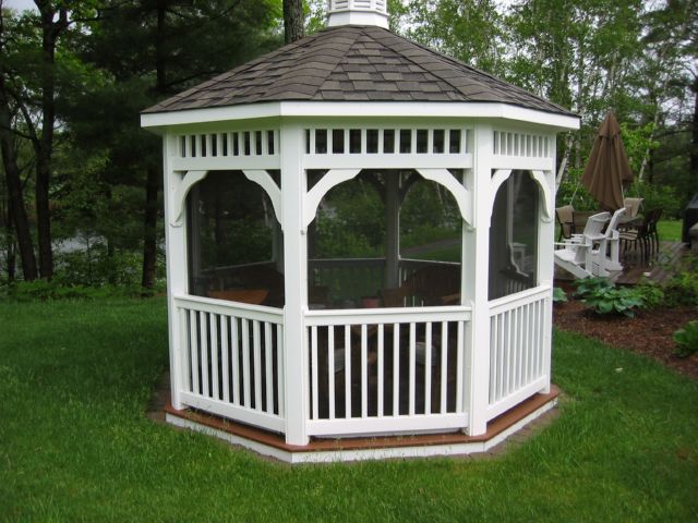 white vinyl 8 foot octagon gazebo