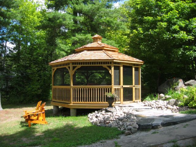 wooden octagon gazebo