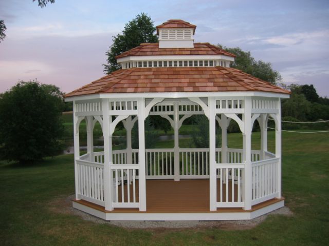 10 by 14 foot wooden oval gazebo