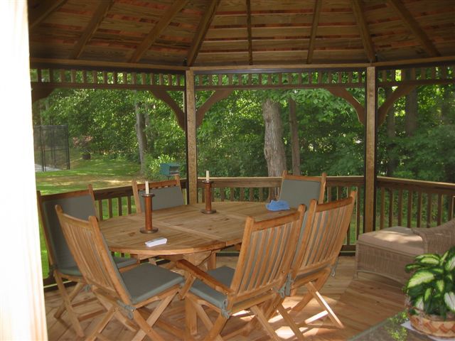 wooden 16 foot octagon gazebo interior