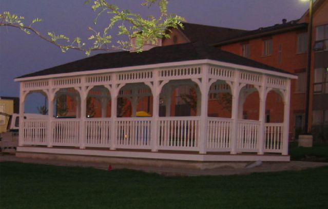white vinyl rectangle gazebo